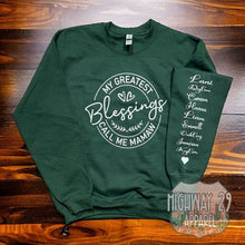 Load image into Gallery viewer, My Greatest Blessings Call Me Custom Crewneck Sweatshirt