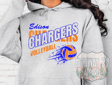 Load image into Gallery viewer, Edison Chargers Volleyball Tee/ LS/ Crew/ Hoodie