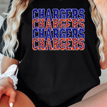 Load image into Gallery viewer, Glitter Cheetah Chargers Tee/ LS/ Crew/ Hoodie