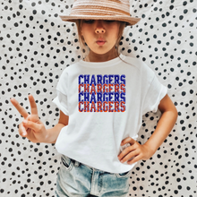 Load image into Gallery viewer, Glitter Cheetah Chargers Tee/ LS/ Crew/ Hoodie