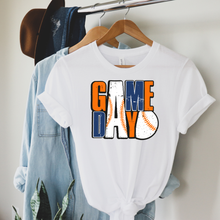 Load image into Gallery viewer, Baseball Game Day Blue & Orange Tee/ LS/ Crew/ Hoodie