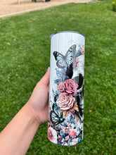 Load image into Gallery viewer, Floral Skull Butterfly Tumbler