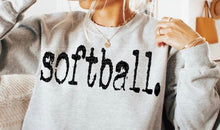 Load image into Gallery viewer, Softball Typography Tee/ LS/ Crew/ Hoodie
