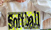 Load image into Gallery viewer, Softball Checkered Tee/ LS/ Crew/ Hoodie
