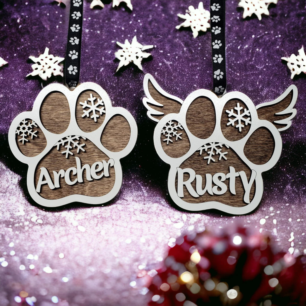 Personalized Paw Print Ornaments
