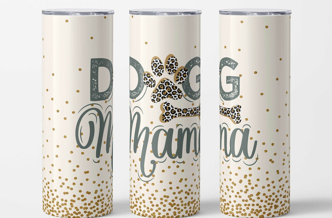 Gold Glitter Dog Mama Tumbler