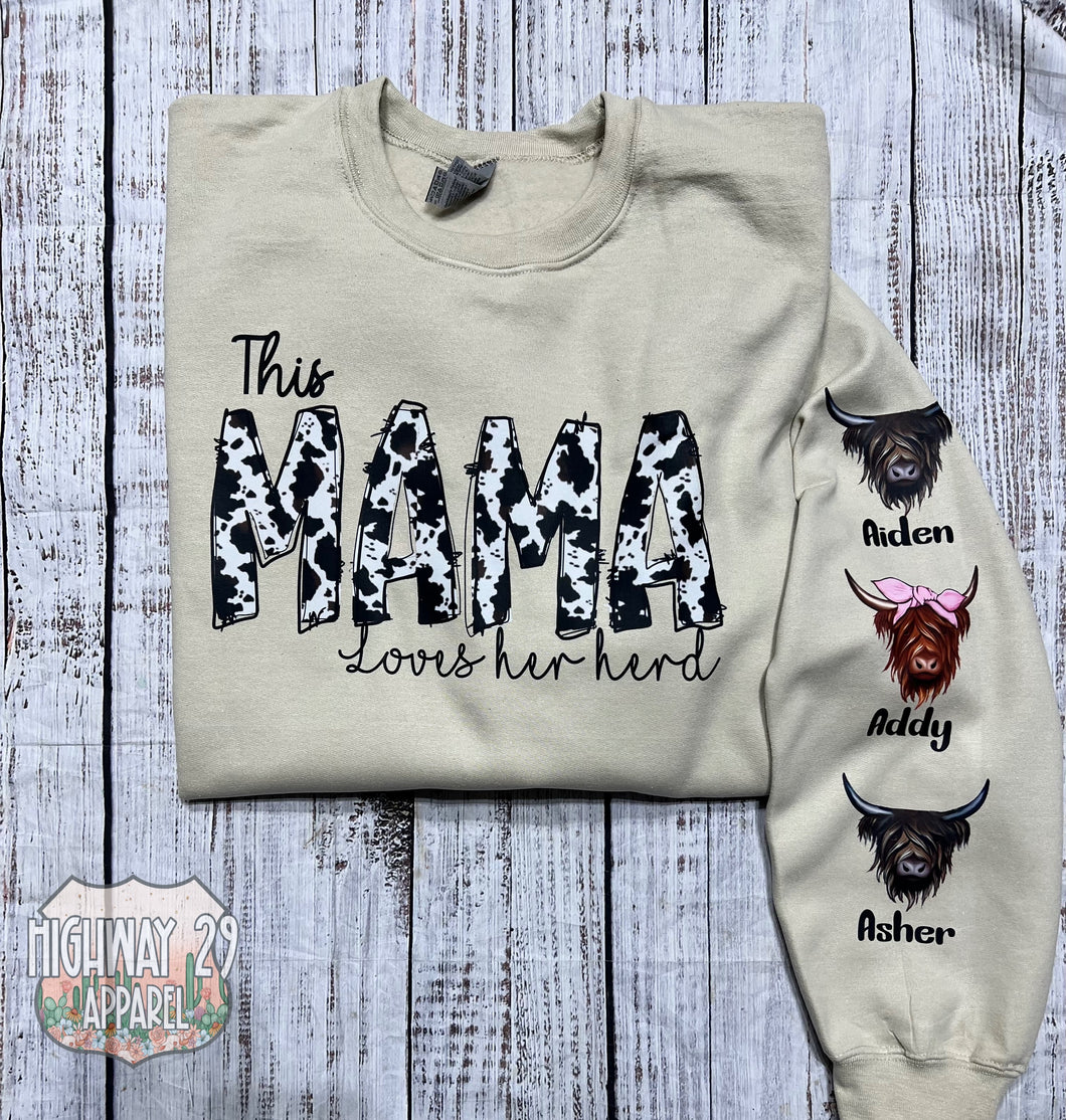 This Mama Loves Her Herd Crewneck Sweatshirt