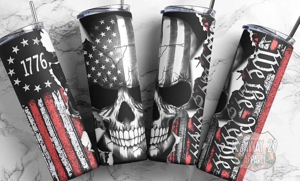 We The People Skull Tumbler